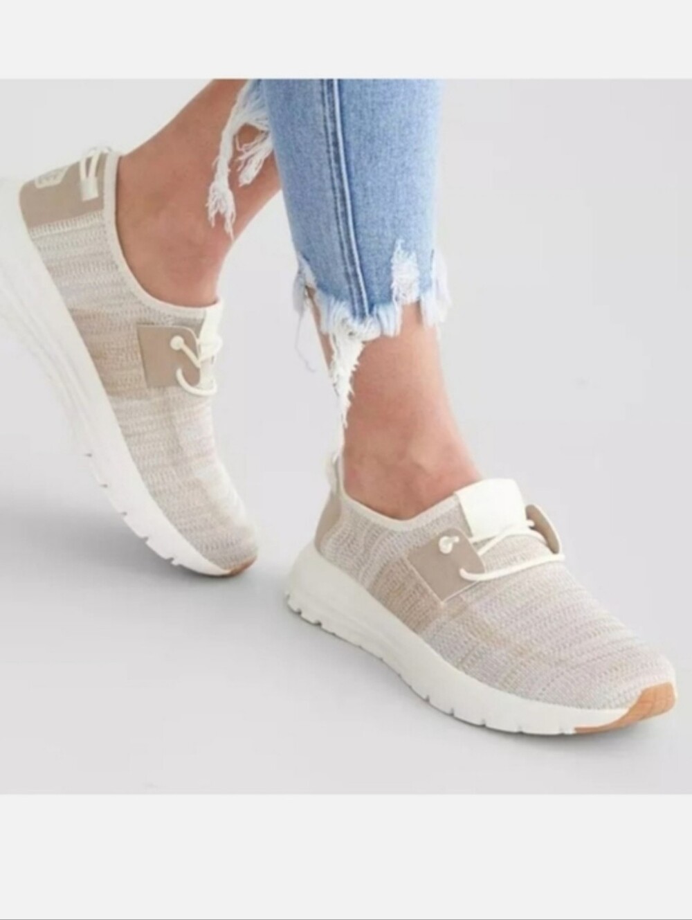 Hey Dude "Sirocco Neutral" Sneaker Tan Beige Mesh | Women's Size 7